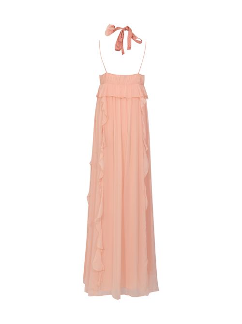 Abito lungo in georgette con ruches e rosa BLUGIRL | RA6004 TS441X0450